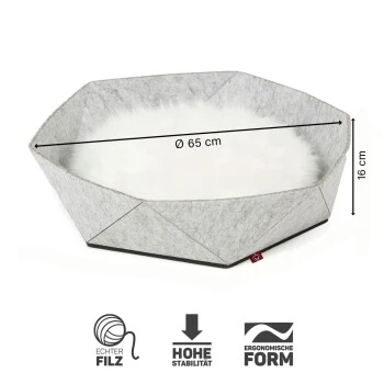 Canadian Cat Company Filz-Katzenkorb Zoey Hellgrau 9 Canadian Cat Company Filz-Katzenkorb Zoey Hellgrau – Bild 7
