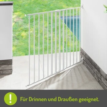 Bomi Tierschutzgitter Maja 69-116 Cm Weiß Für Drinnen & Draußen 7 Bomi Tierschutzgitter Maja 69-116 Cm Weiß Für Drinnen & Draußen – Bild 5