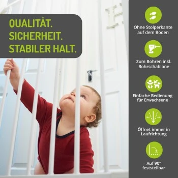 Bomi Tierschutzgitter Maja 69-116 Cm Weiß Für Drinnen & Draußen 8 Bomi Tierschutzgitter Maja 69-116 Cm Weiß Für Drinnen & Draußen – Bild 6