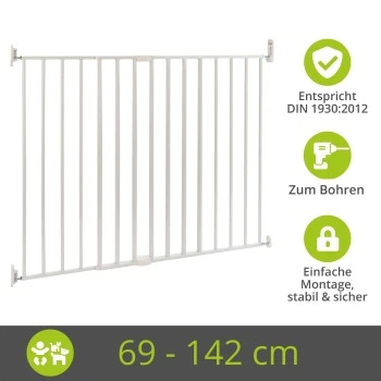 Bomi Tierschutzgitter Maja 69-116 Cm Weiß Für Drinnen & Draußen 4 Bomi Tierschutzgitter Maja 69-116 Cm Weiß Für Drinnen & Draußen – Bild 2