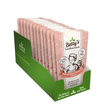 Betty's Landhausküche Frischebeutel Huhn Mit Lachs 12 X 100g Für Katze 9 Betty's Landhausküche Frischebeutel Huhn Mit Lachs 12 X 100g Für Katze – Bild 7