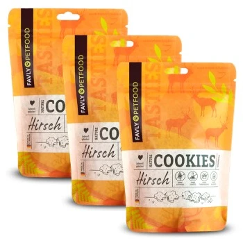 FAVLY Petfood Nature Cookies Hirsch 360 G 3 FAVLY Petfood Nature Cookies Hirsch 360 G