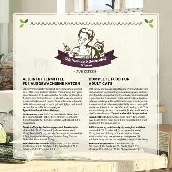 Betty's Landhausküche Mit Truthahn & Borretschöl 6 X 400g Für Katze 8 Betty's Landhausküche Mit Truthahn & Borretschöl 6 X 400g Für Katze – Bild 6