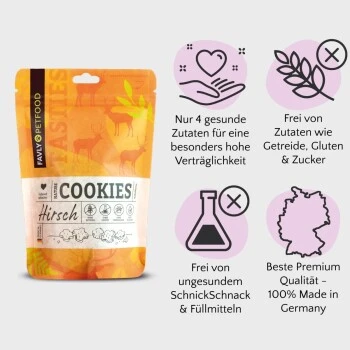 FAVLY Petfood Nature Cookies Hirsch 360 G 5 FAVLY Petfood Nature Cookies Hirsch 360 G – Bild 3