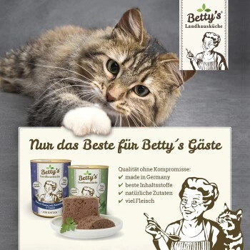 Betty's Landhausküche Mit Truthahn & Borretschöl 6 X 400g Für Katze 5 Betty's Landhausküche Mit Truthahn & Borretschöl 6 X 400g Für Katze – Bild 3