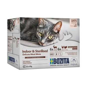 BOZITA Adult Indoor Sterilised Multibox Häppchen In Soße 24x85 G 3 BOZITA Adult Indoor Sterilised Multibox Häppchen In Soße 24x85 G