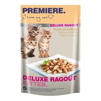 PREMIERE Deluxe Ragout Kitten Reich An Geflügel 22x85 G 3 PREMIERE Deluxe Ragout Kitten Reich An Geflügel 22x85 G