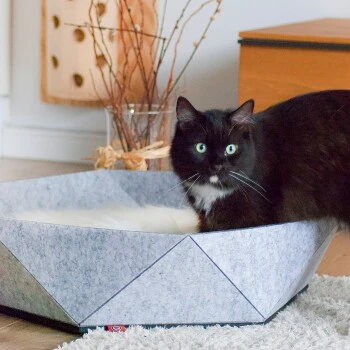 Canadian Cat Company Filz-Katzenkorb Zoey Hellgrau 6 Canadian Cat Company Filz-Katzenkorb Zoey Hellgrau – Bild 4