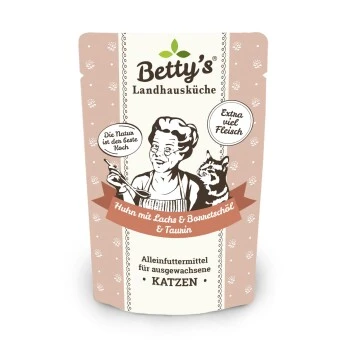 Betty's Landhausküche Frischebeutel Huhn Mit Lachs 12 X 100g Für Katze 3 Betty's Landhausküche Frischebeutel Huhn Mit Lachs 12 X 100g Für Katze