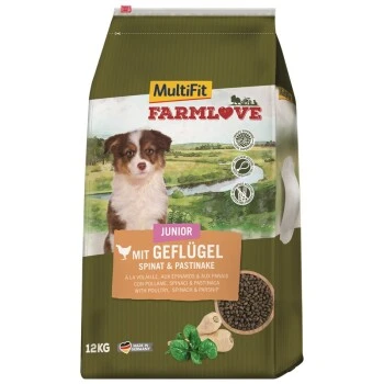 MultiFit Farmlove Junior Spinat Geflügel 12kg 3 MultiFit Farmlove Junior Spinat Geflügel 12kg