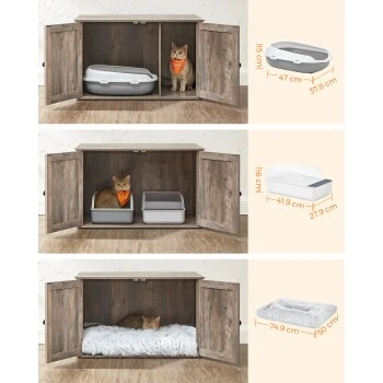 FEANDREA Katzenklo Schrank Greige 8 FEANDREA Katzenklo Schrank Greige – Bild 6