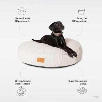 Freudentier Kuscheliges Hundebett Mit Memory Foam ⌀100cm Hellgrau 1 M 4 Freudentier Kuscheliges Hundebett Mit Memory Foam ⌀100cm Hellgrau 1 M – Bild 2