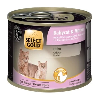 SELECT GOLD Babycat & Mother Soft Mousse Huhn 6x200 G 3 SELECT GOLD Babycat & Mother Soft Mousse Huhn 6x200 G