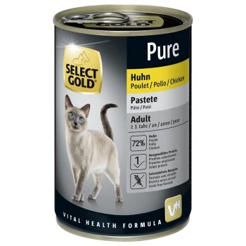SELECT GOLD Pure Adult Paté Huhn 6x400 G 3 SELECT GOLD Pure Adult Paté Huhn 6x400 G